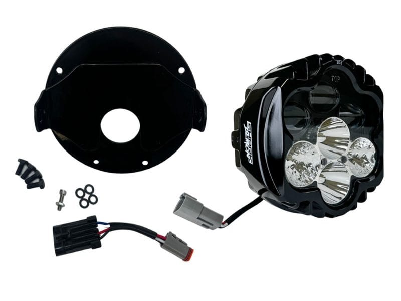 Shark Demon LED Headlight Kit - Black. Fits Softail Low Rider ST & El Diablo 2022up