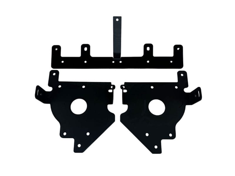 Black motorcycle mounting brackets for Revelry Motorcycles AU.
