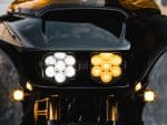 LED headlight and turn signal lights on black motorcycle, Revelry Motorcycles Australia.