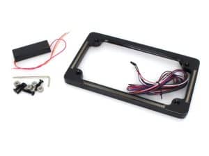 LED indicator frame with wiring for motorcycle customisation.