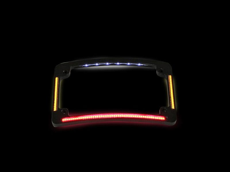 LED motorcycle tail light with red, amber, and white lights for Revelry Motorcycles.