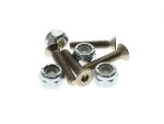 Metal bolts and nuts for motorcycle repair and maintenance, high-quality hardware for Revelry Motorcycles.