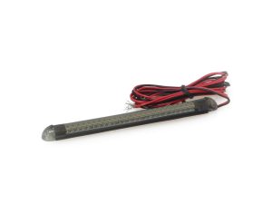 High-visibility LED motorcycle safety light with red and black wiring, ideal for Revelry Motorcycles.