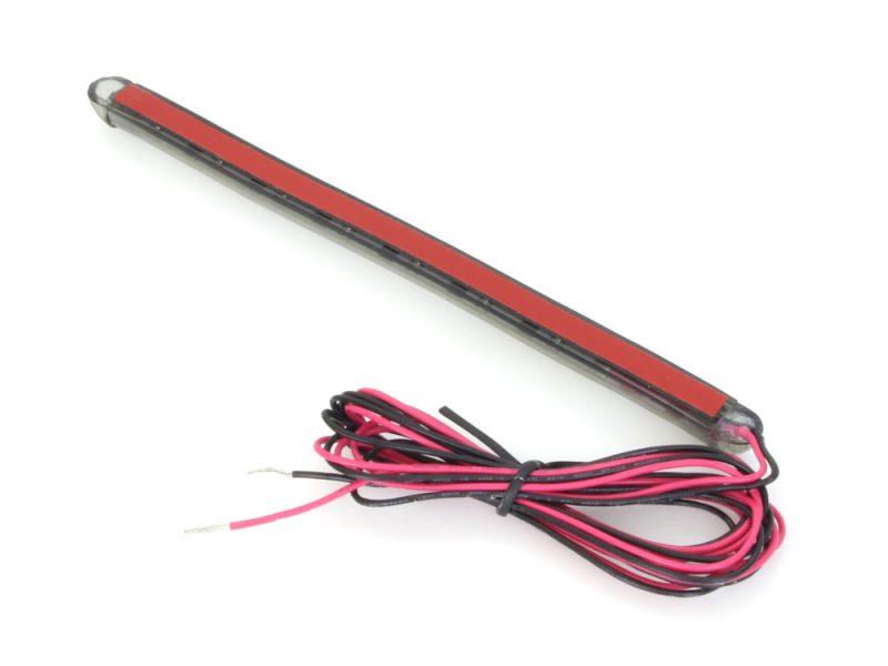 High-visibility LED strip light for motorcycle safety and customization.