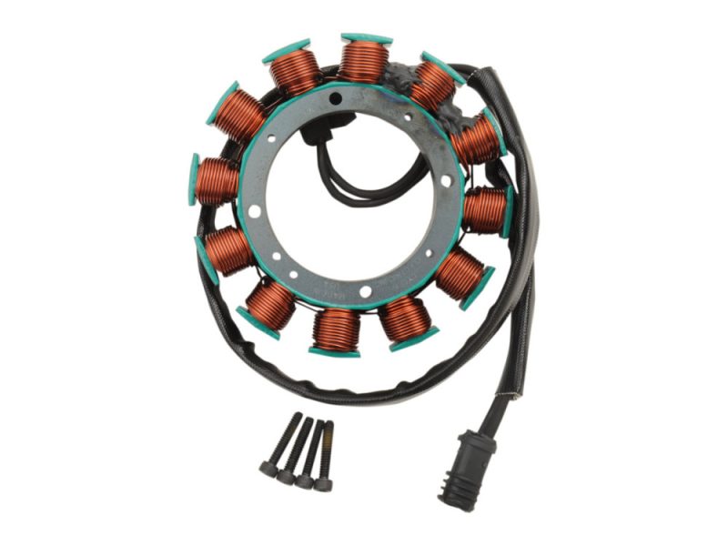 Stator. Fits Sportster 2007-2013 & XR1200 2008-2013. High-performance motorcycle stator coil assembly for Revelry Motorcycles, electric bike parts, and custom builds.