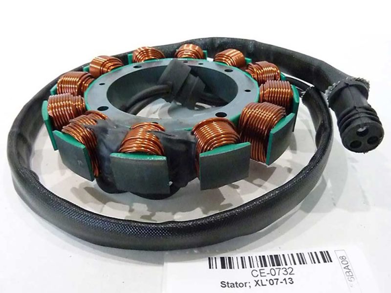 High-performance motorcycle stator with copper windings for Revelry Motorcycles in Australia.