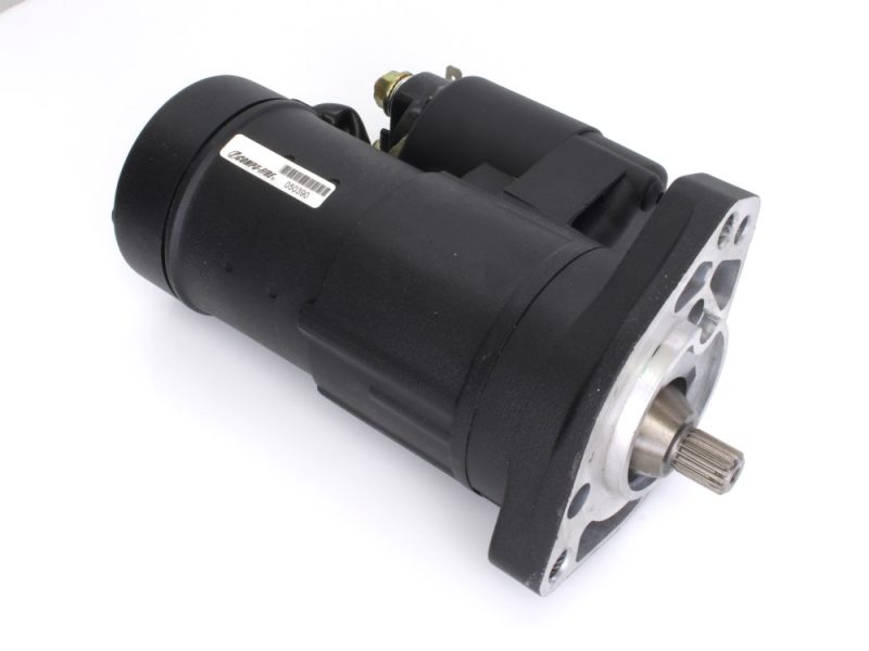 2.0kw Gen3 Starter Motor - Black. Fits all Fuel Injected Twin Cam 1999-2006 excluding 2006 Dyna. High-performance motorcycle starter motor for Revelry Cycles bikes.