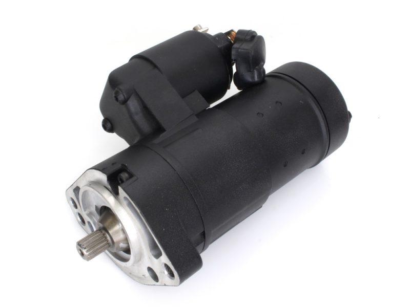 High-performance motorcycle starter motor for Revelry Cycles custom bikes.