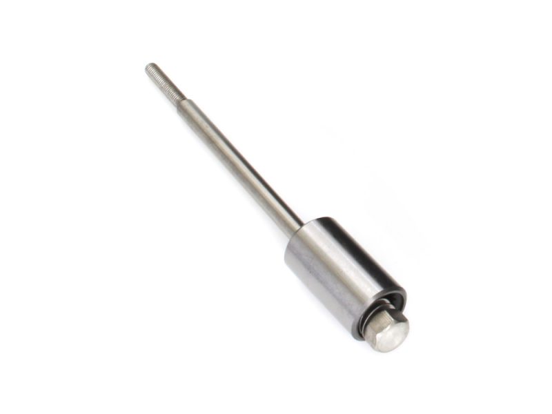 Precision motorcycle part, axle bolt, durable metal component for bike maintenance.
