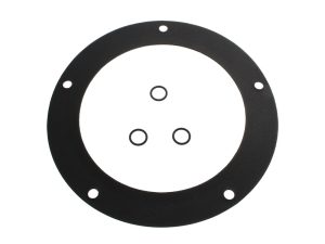 O-ring gasket for motorcycle engine parts, black rubber, high durability.