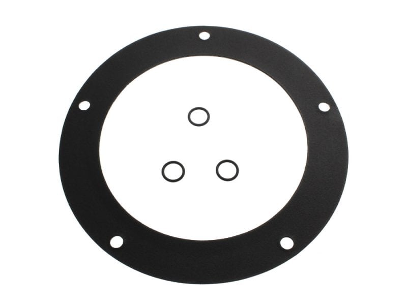 O-ring gasket for motorcycle engine parts, black rubber, high durability.