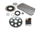 High-quality motorcycle sprocket and chain kit for bike maintenance and upgrades.