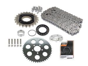 High-performance motorcycle chain and sprocket kit for Revelry Motorcycles repairs and upgrades.