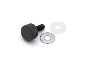 Black motorcycle adjuster screw with washers, compatible with Revelry Motorcycles.