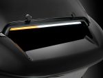 Sleek motorcycle LED tail light with black finish and modern design.