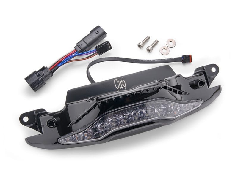 GOAT-E LED Driving Light Bar - Black. Fits CVO Road Glide 2023up & Road Glide 2024up High-quality motorcycle LED tail light with wiring harness for Revelry Motorcycles.