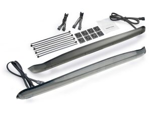 High-quality motorcycle LED turn signal lights with wiring harness for Revelry Motorcycles.