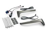LED motorcycle turn signal kit with wiring, brackets, and mounting hardware for Revelry Motorcycles.