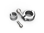 Aluminium motorcycle pin lock, security clamp, and bolt for Revelry Motorcycles custom parts.
