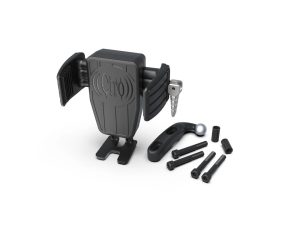 Universal motorcycle phone mount with adjustable clamp for bikes and motorcycles.