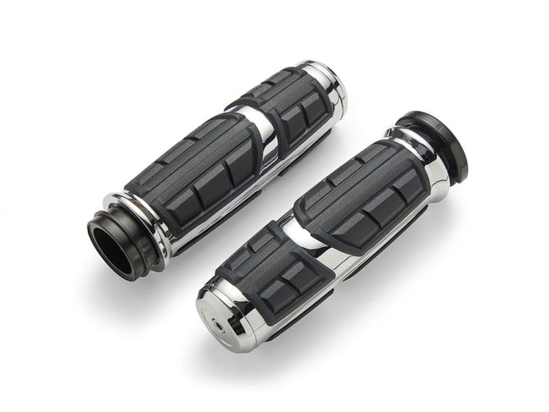Chicane Handgrips - Chrome. Fits Big Twin 2008-2024 with Throttle-by-Wire High-quality motorcycle foot pegs for Revelry Motorcycles, durable and stylish OEM parts.