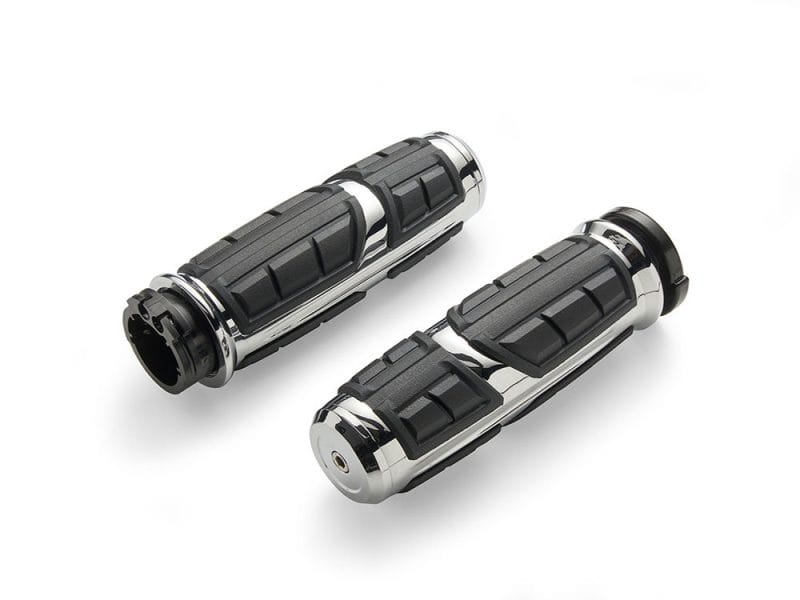 Chicane Handgrips - Chrome. Fits H-D with Throttle Cable High-quality motorcycle footpegs for Revelry Motorcycles in Australia.