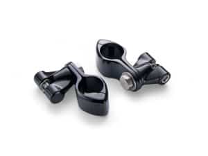 Footpeg Mounts with 1-1/4in. Hingeless Clamps - Black