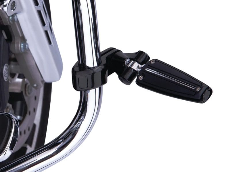 High-quality motorcycle footrest and chrome handlebar for Revelry Motorcycles Australia.