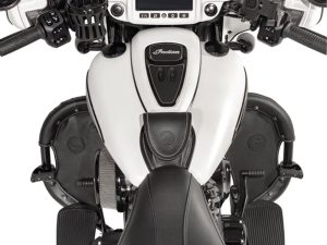 Custom Indian Motorcycle dashboard view on a cruiser bike | Revelry Cycles.