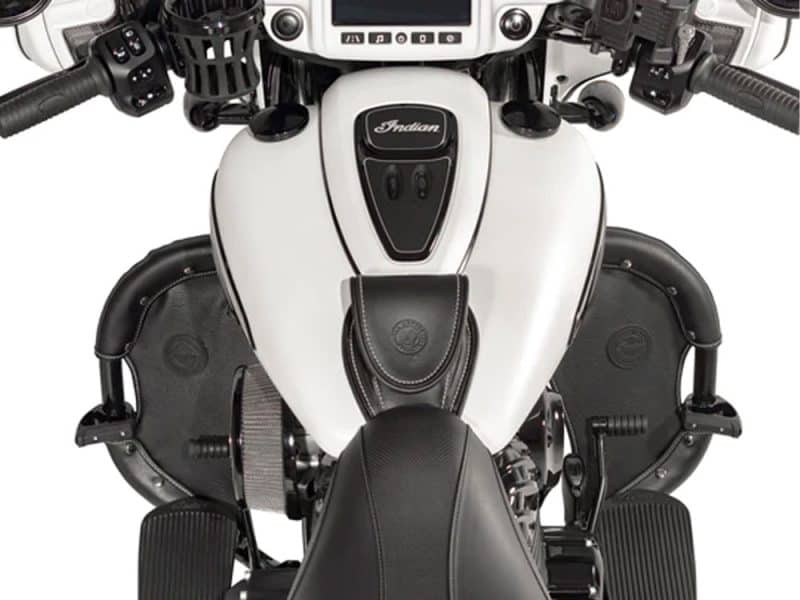 Custom Indian Motorcycle dashboard view on a cruiser bike | Revelry Cycles.