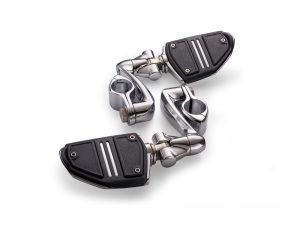 Twin Rail FootPegs with 4in. Offset Footpeg Mounts with 1-1/4in. Hingeless Clamps - Chrome