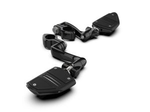 Twin Rail FootPegs with 4in. Offset Footpeg Mounts with 1-1/4in. Hingeless Clamps - Black
