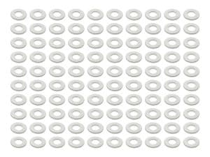 Shiny metal washers for motorcycle repair or customization.