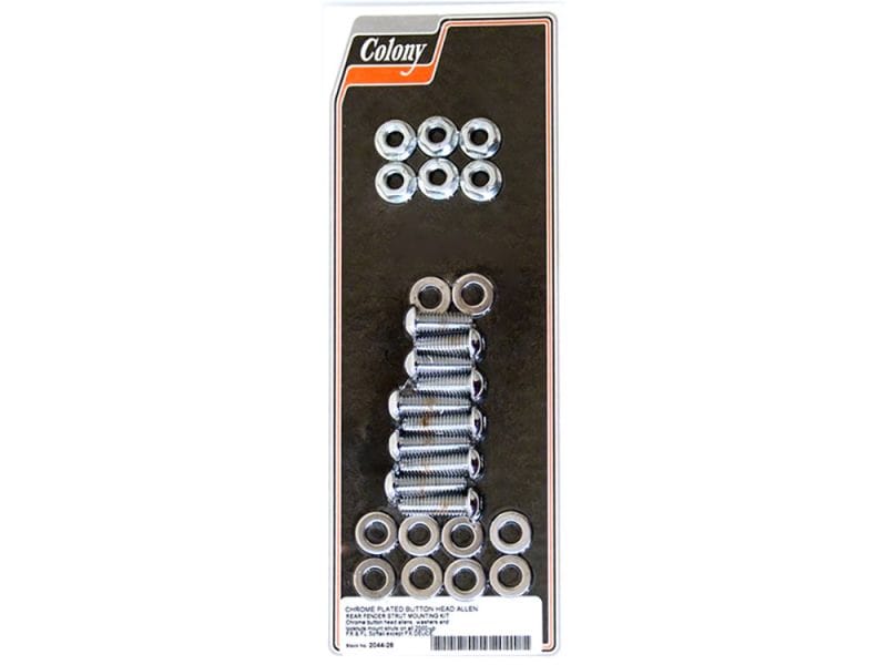 High-quality chrome plated button head Allen bolts for motorcycle repairs and upgrades.