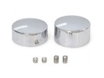 Chrome motorcycle handlebar end caps with screws, motorcycle accessories.