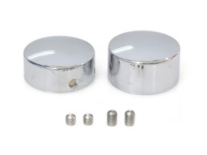 Chrome motorcycle handlebar end caps with screws, motorcycle accessories.
