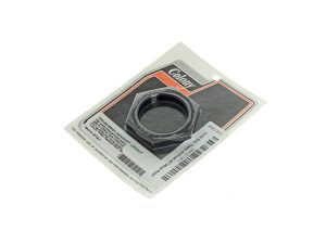 Replacement transmission manshaft locknut for motorcycle repair and maintenance.