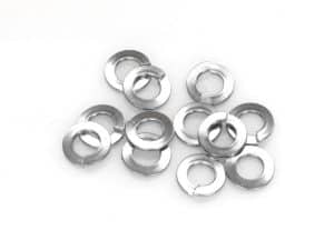 Small metal washers for motorcycle repair and maintenance.