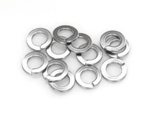 Steel washer spacers for motorcycle maintenance and custom builds.