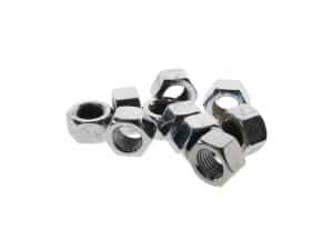 Hex nuts for motorcycle maintenance and upgrades at Revelry Motorcycles.
