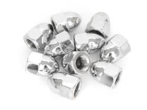 Chrome wheel nuts for motorcycles and cars, high-quality and durable.