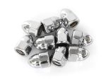 Chromed motorcycle wheel lock nuts for Revelry Motorcycles in Australia.