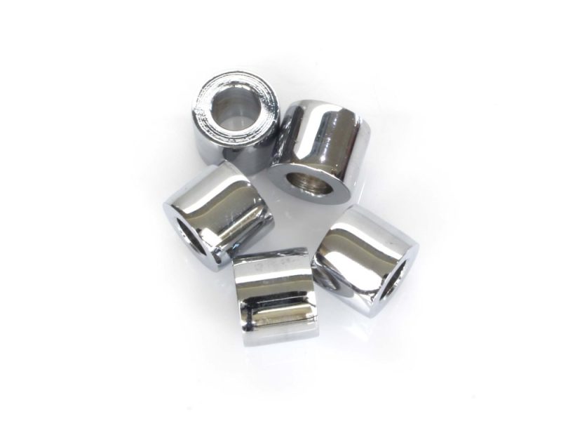 Chrome motorcycle wheel spacers for enhanced bike performance.