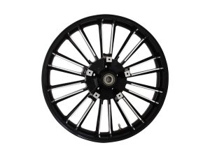 High-performance motorcycle wheel for Revelry Motorcycles.