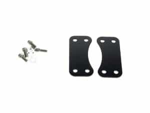Aluminium motorcycle brake caliper mounting bracket kit with screws and washers for Revelry Motorcycles.