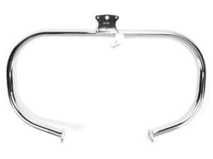 Chrome motorcycle handlebar with mounting bracket for custom bikes - Revelry Motorcycles Australia.