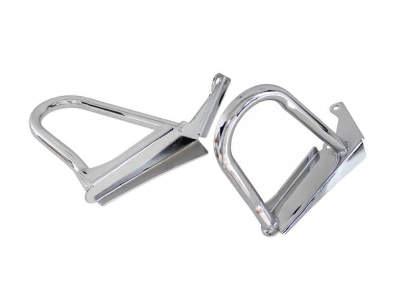 Engine Case Guard - Chrome. Fits Suzuki M109R 2006up. Polished chrome motorcycle footpegs for Harley Davidson custom bikes.