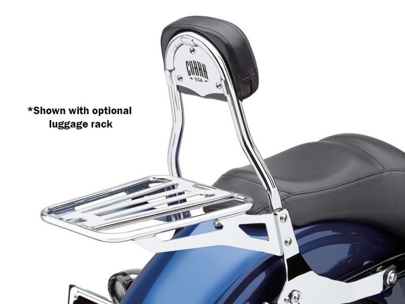 Short Quick Detachable Sissy Bar Kit - Chrome. Fits Dyna 2006-2017. Chrome motorcycle luggage rack and passenger backrest for Revelry Motorcycles Australia.