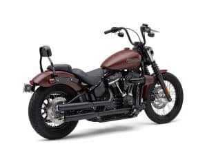 Motorcycle with matte bronze Harley Davidson finish, featuring black accents and spoked wheels.