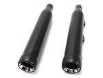 Black motorcycle mufflers for Revelry Motorcycles Australian bikes, high-performance exhaust upgrade options.